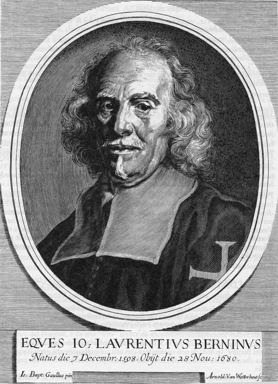 Ritratto di Gian Lorenzo Bernini (1598-1680), scultore, pittore e architetto italiano. Incisione di Arnold Van Westerhout del 1682. da Unknown artist