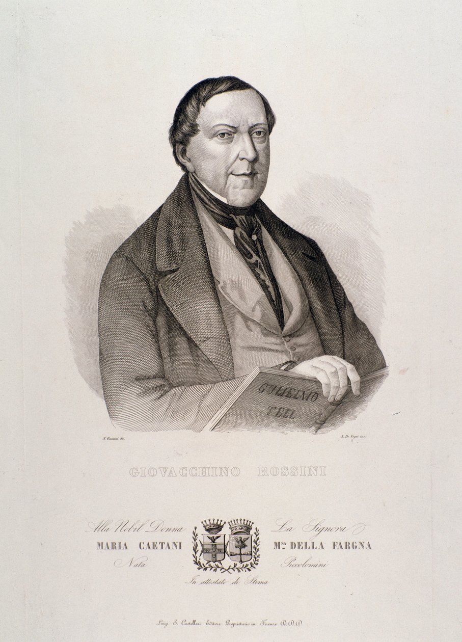 Ritratto di Gioacchino Rossini (incisione) da Unknown artist