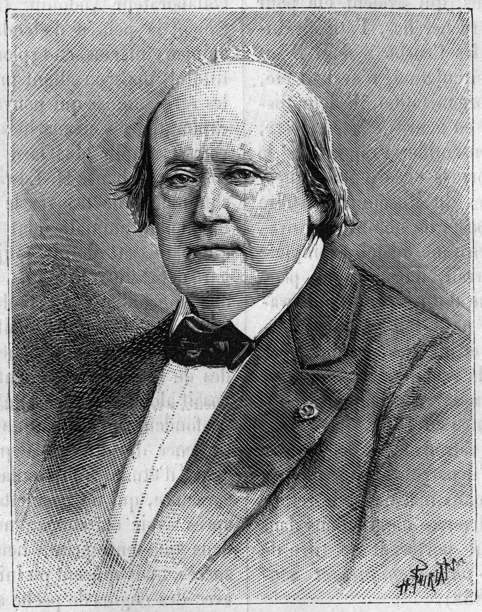 Ritratto di Henri Milne Edwards (Milne-Edwards) (1800-1885), naturalista francese. (Da una fotografia). Incisione in "La Nature: revue des sciences et de leurs applications aux arts et a l