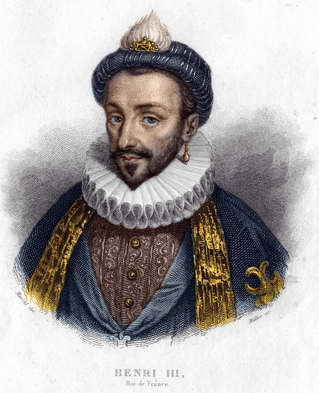 Ritratto di Enrico III (1551 - 1589), re di Francia incisione XIX secolo da Unknown artist