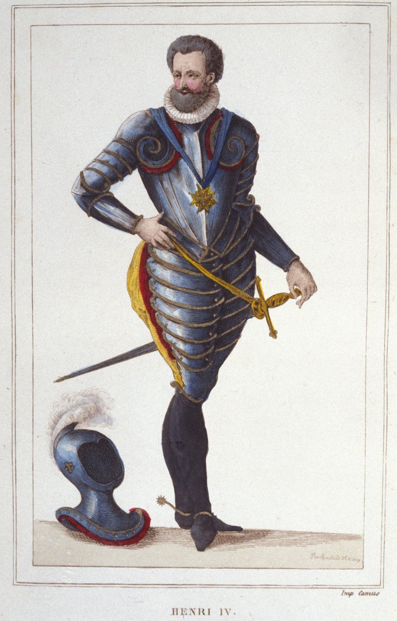 Ritratto di Enrico IV (1553-1610), Re di Francia. Incisione del 1830. da Unknown artist