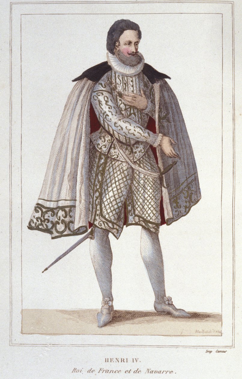 Ritratto di Enrico IV (1553-1610), Re di Francia. Incisione del 1830 da Unknown artist
