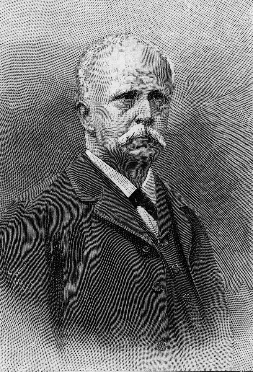 Ritratto di Hermann Louis Ferdinand von Helmholtz (1821-1894), fisico e fisiologo tedesco. Incisione in "La Nature: revue des sciences et de leurs applications aux arts et à l