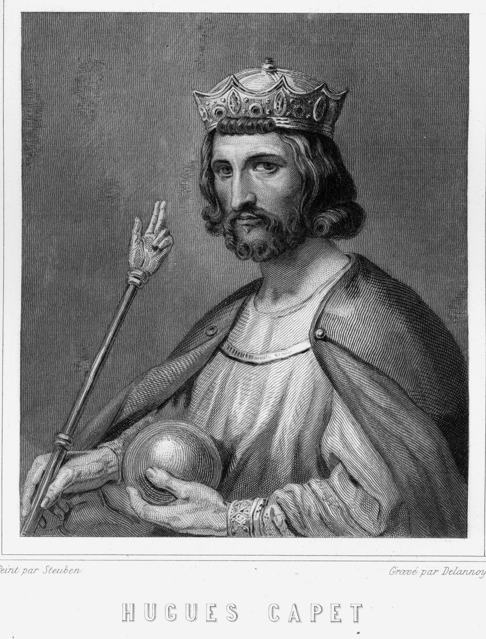 Ritratto di Ugo I Capeto (v. 941 - 996), Duca di Francia e poi Re di Francia - in 