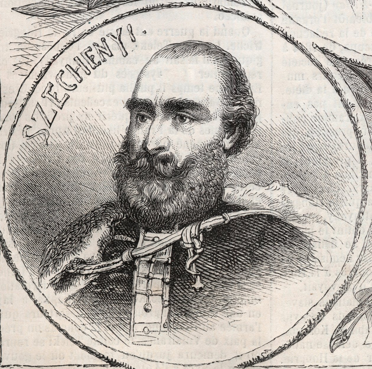 Ritratto di Istvan Szechenyi (1791-1860), politico ungherese - Incisione in "The Illustrous World" da Unknown artist