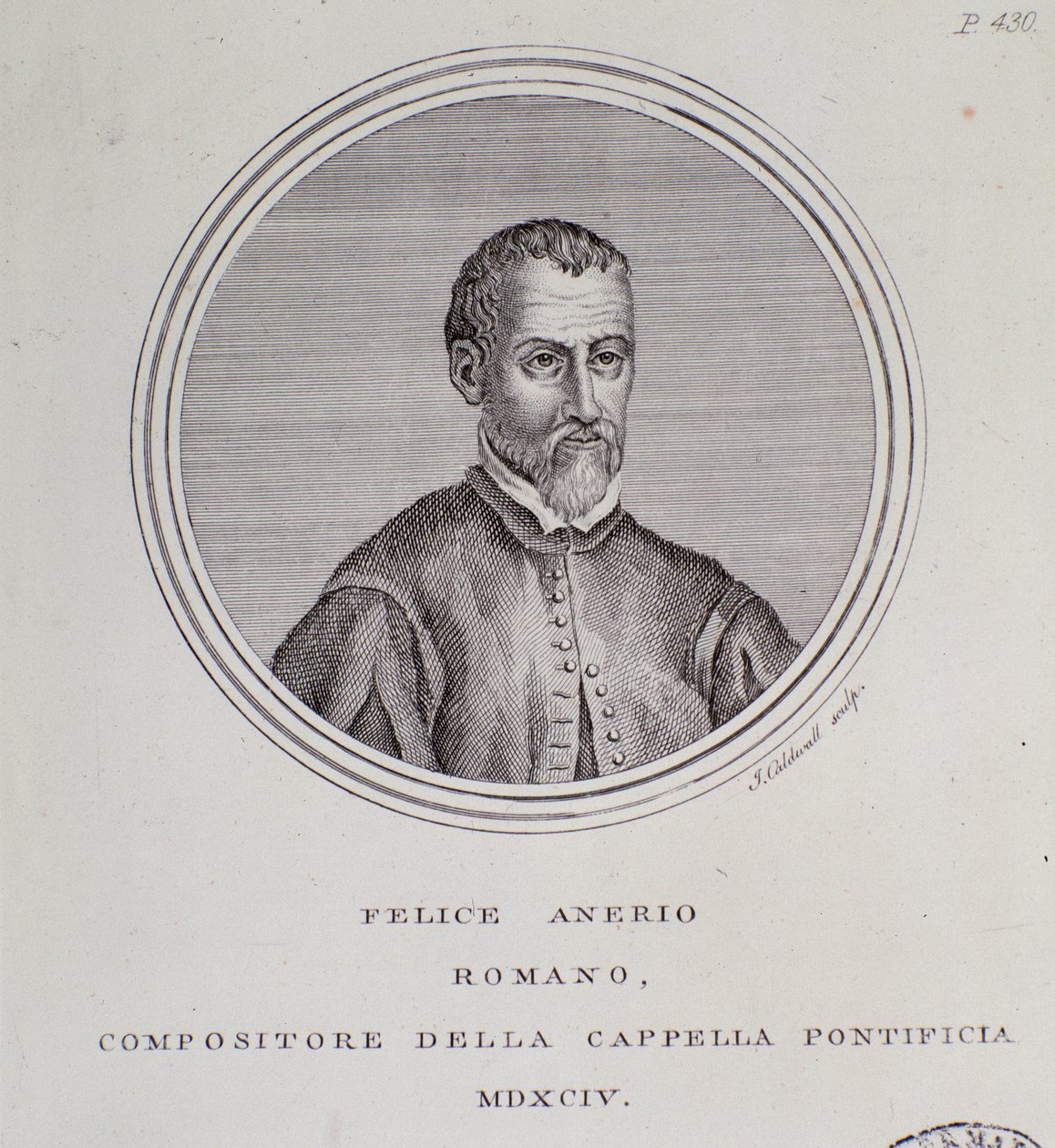 Ritratto del compositore italiano Felice Anerio da Unknown artist