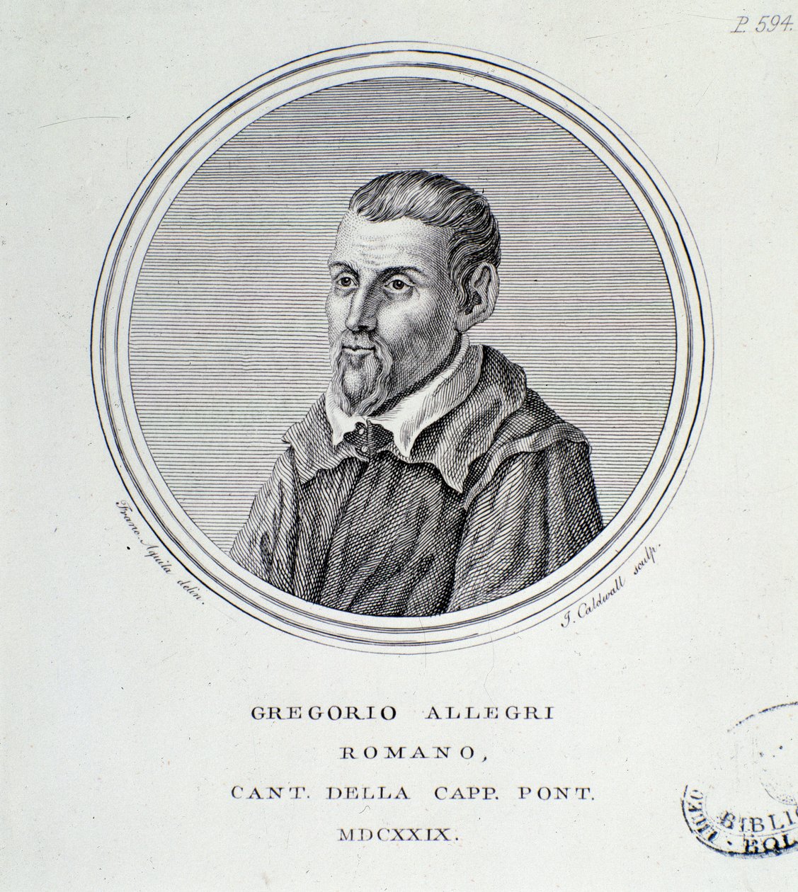Ritratto del compositore italiano Gregorio Allegri (1582-1652) da Unknown artist
