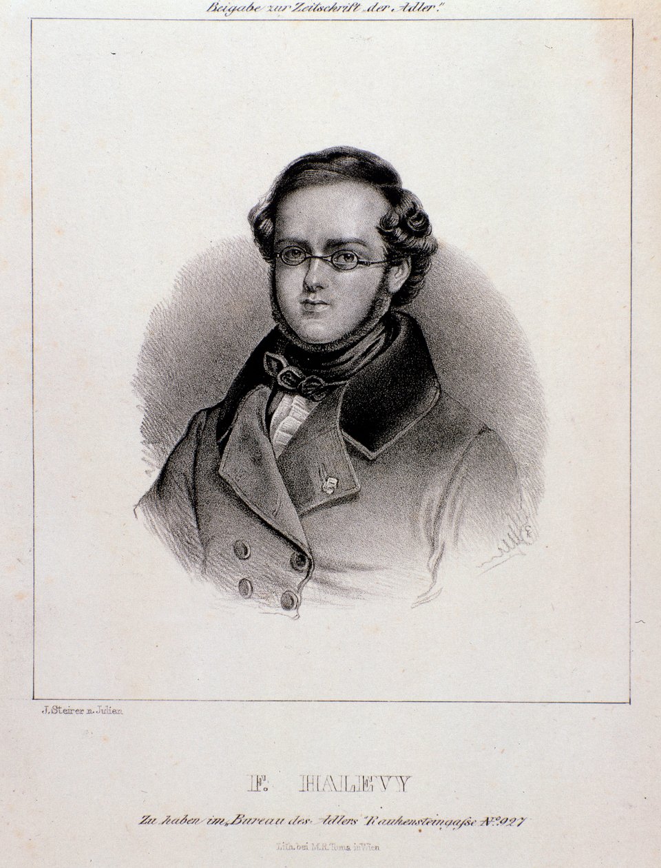 Ritratto di Jacques Fromental Halevy (incisione) da Unknown artist