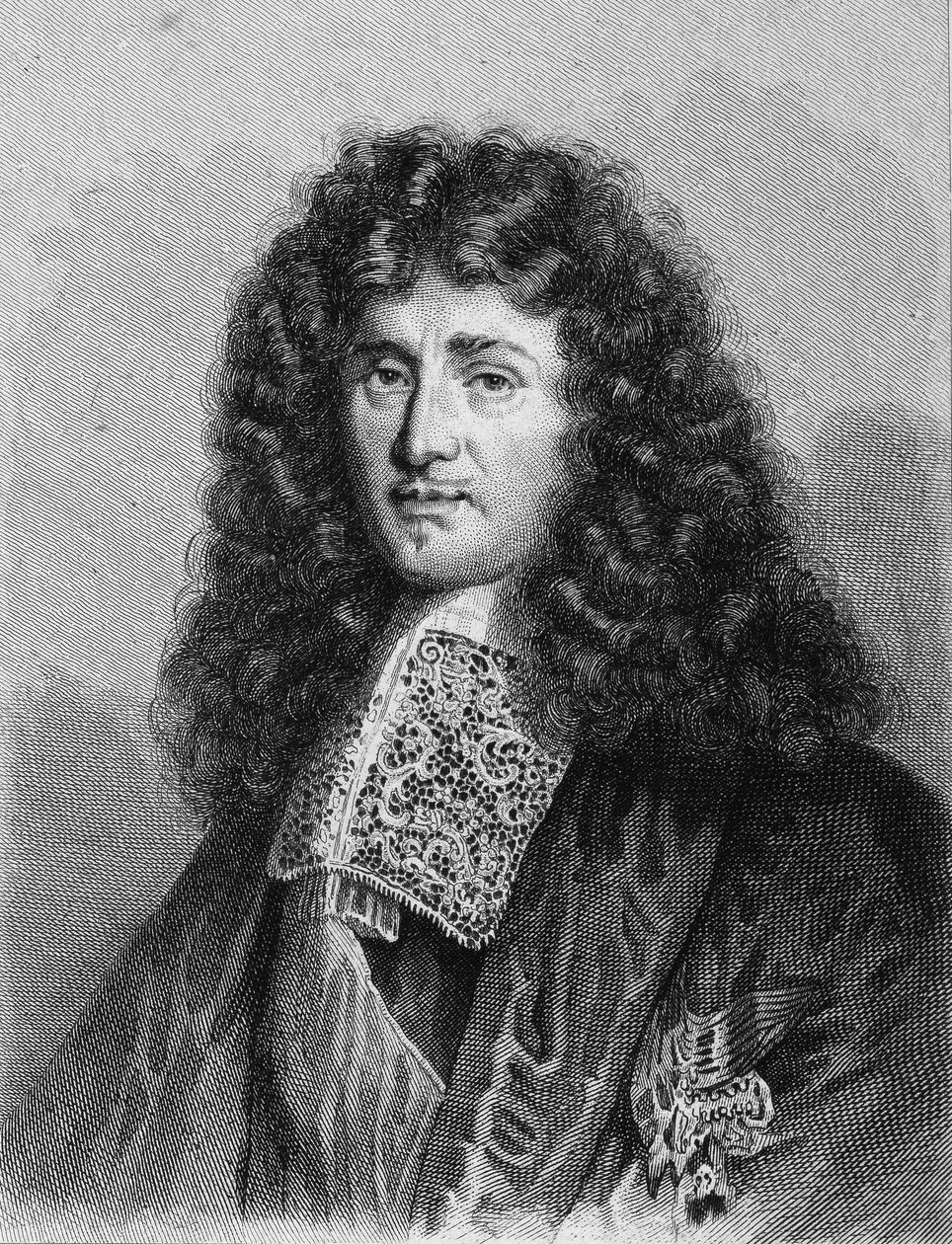Ritratto di Jean Baptiste Colbert (1619-1683), politico francese - in "Histoire des Français" di Lavallée, incisione, sd da Unknown artist