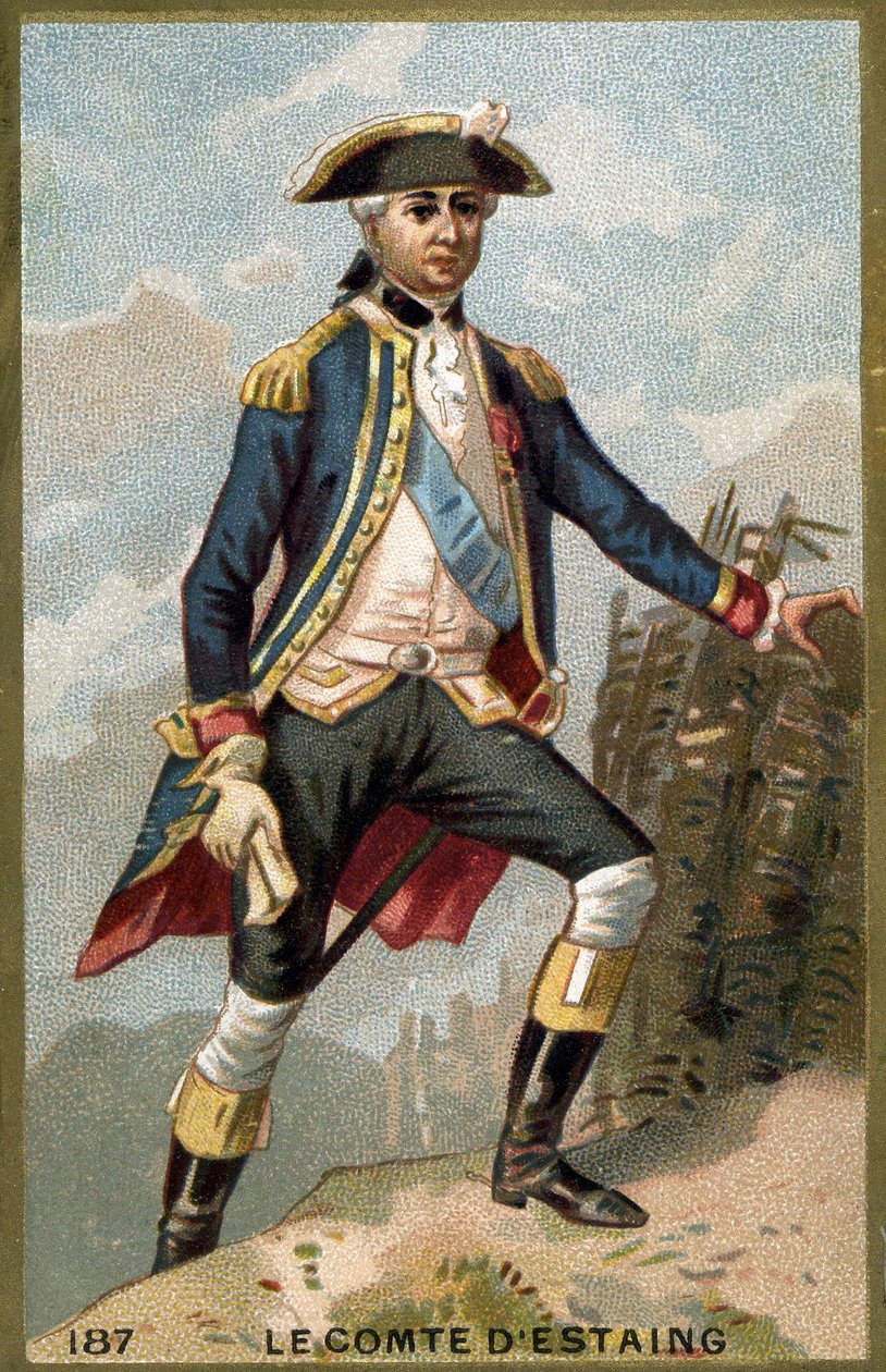 Ritratto di Jean Baptiste, conte di Estaing (1729-1794), ammiraglio francese. Cromolitografia del XIX secolo. da Unknown artist