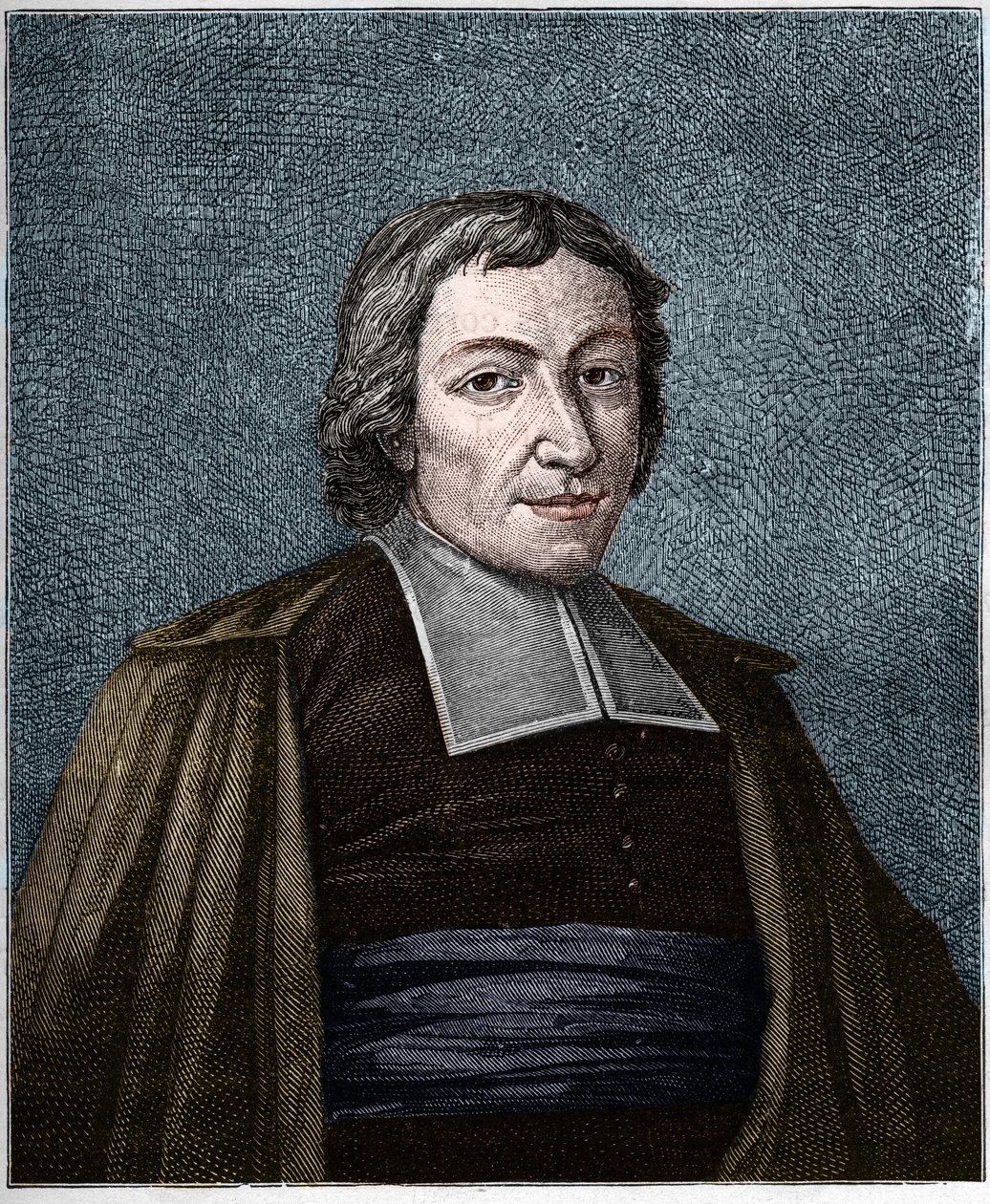 Ritratto di Jean Baptiste De La Salle (1651-1719) religioso francese, fondatore della congregazione dei Fratelli delle Scuole Cristiane. Incisione del XIX secolo da Unknown artist