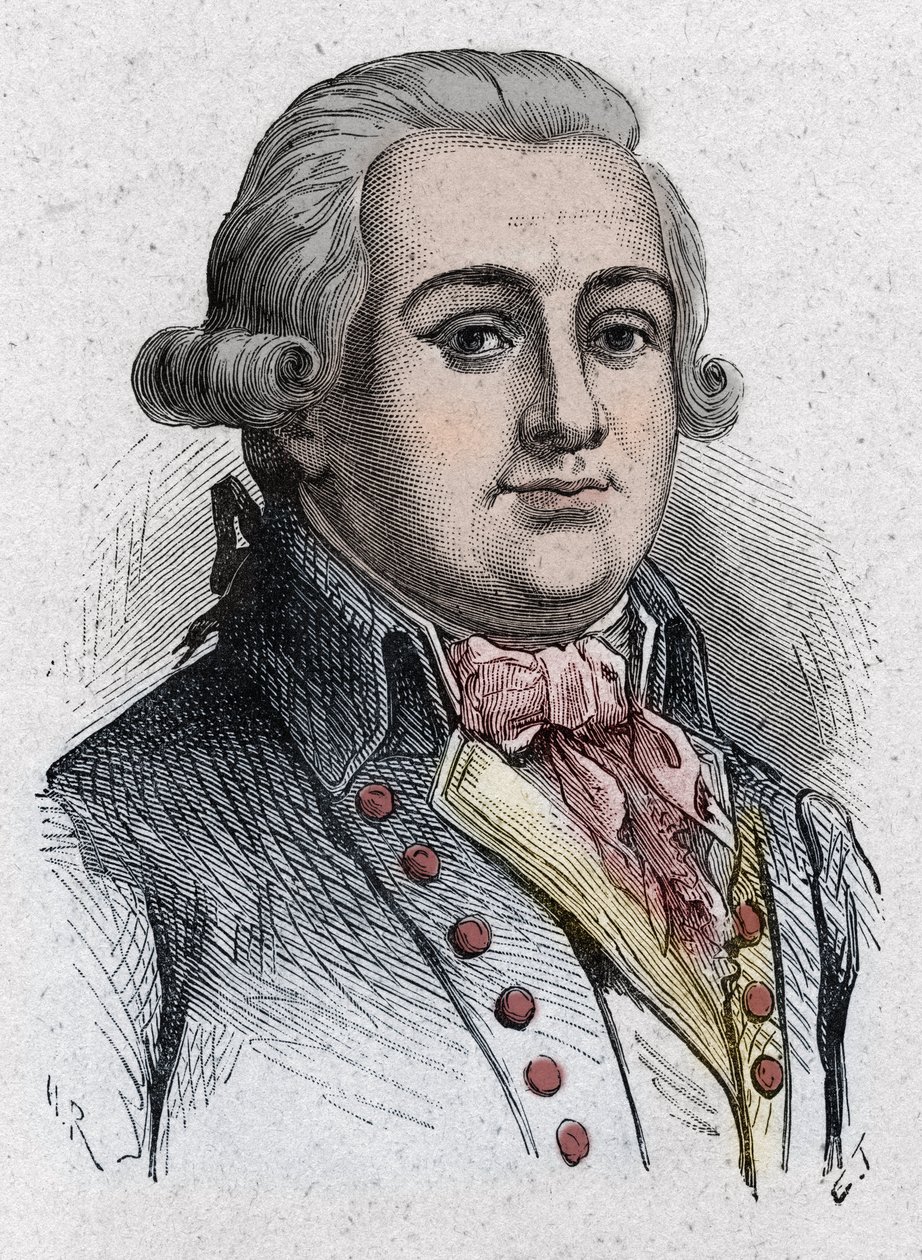 Ritratto di Jean François Delacroix, detto Lacroix, politico francese (1754-1794). Incisione del 1889 da Unknown artist