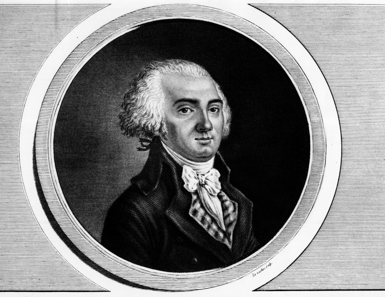 Ritratto di Jerome Petion de Villeneuve (1759-1793) Presidente della Convenzione e Membro degli Stati Generali. Incisione nella "Collezione completa di dipinti storici della rivoluzione francese, in tre volumi." 1804 da Unknown artist