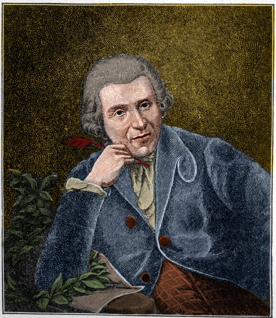 Ritratto di Johann Wilhelm Ludwig Gleim (1719-1803) poeta tedesco. da Unknown artist