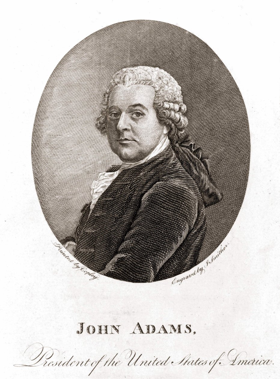 Ritratto di John Adams (1735 - 1826), 2° Presidente degli Stati Uniti (1797 - 1801). Incisione del XIX secolo. da Unknown artist