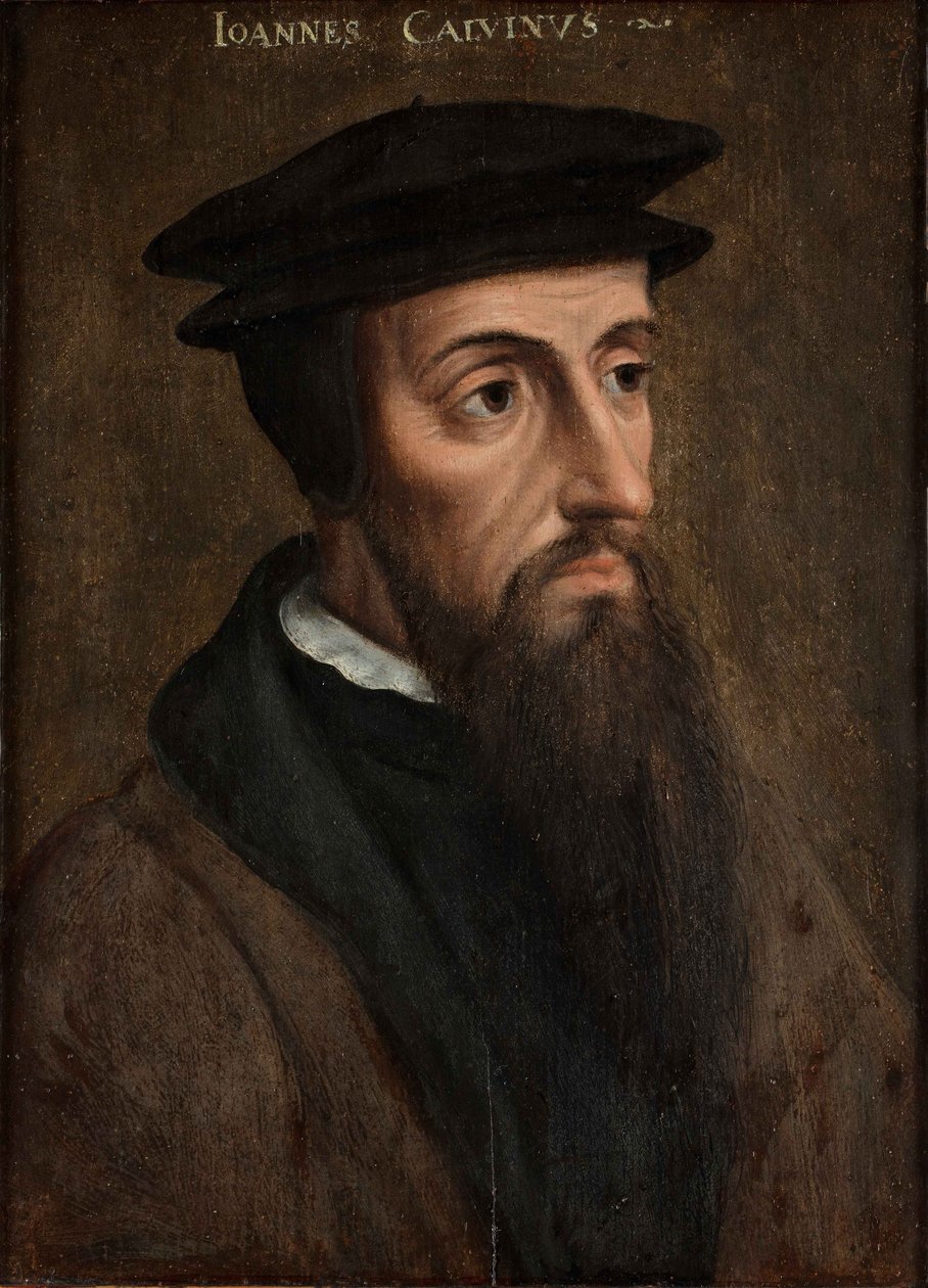 Ritratto di Giovanni Calvino (1509-1564), 1550 circa (olio su tavola) da Unknown artist