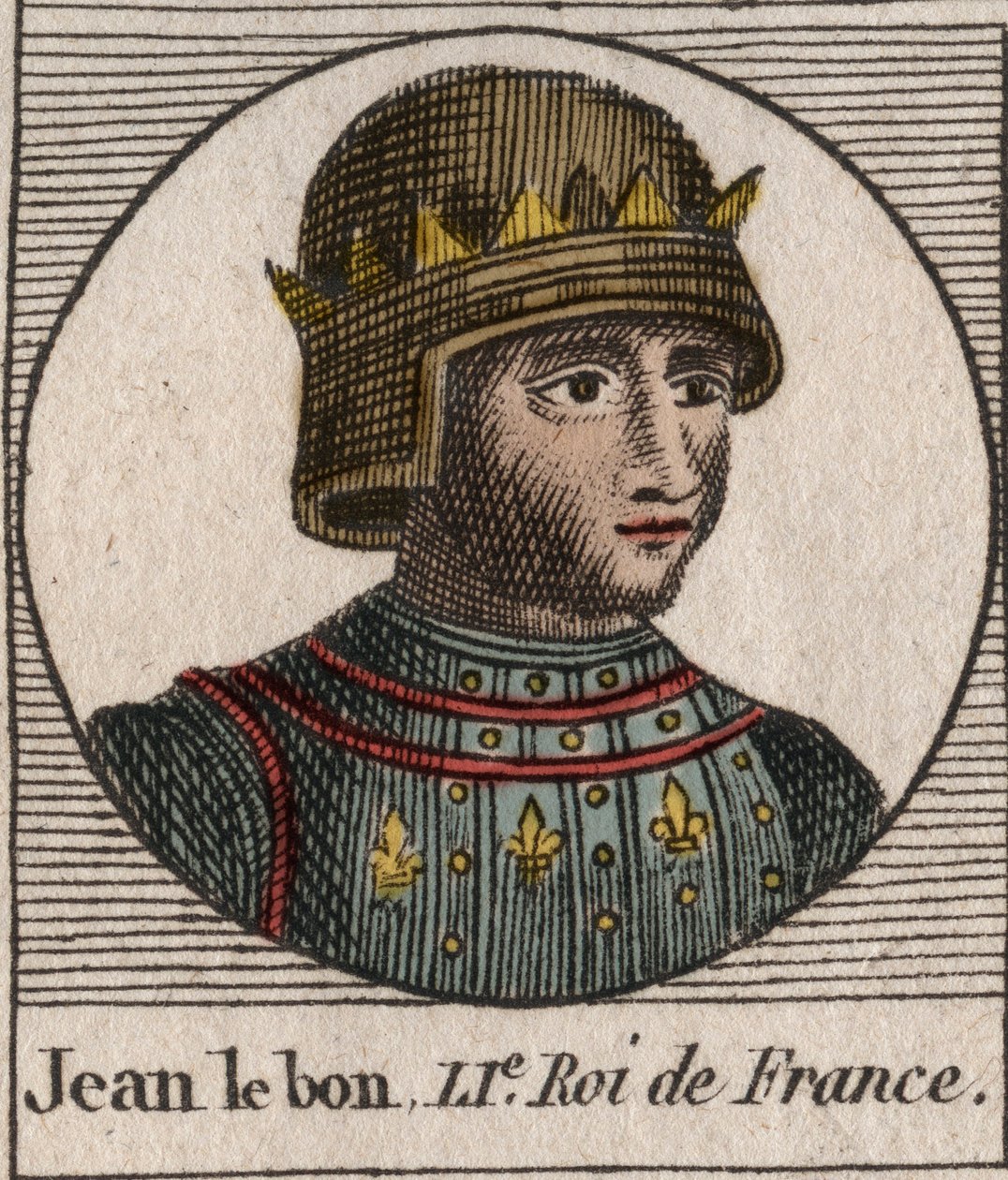 Ritratto di Giovanni II il Buono (1319-1364), Re di Francia - incisione da 
