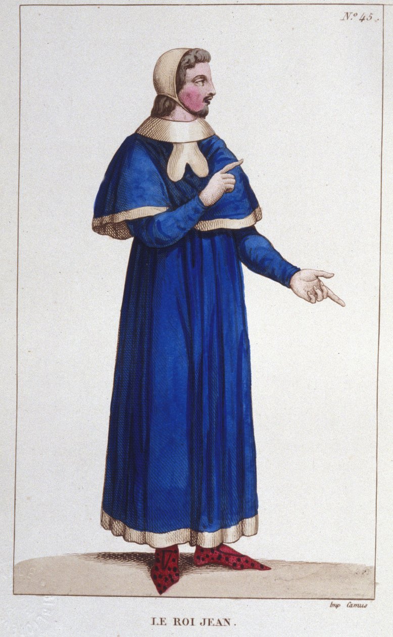 Ritratto di Giovanni II il Buono (1319 - 1364), Re di Francia incisione del 1830 da Unknown artist
