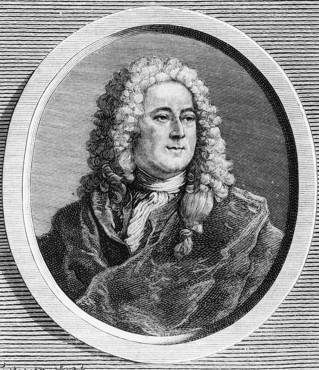 Ritratto di John Law (1671 - 1729), finanziere scozzese che causò la bancarotta nel 1720 (Evento di Rue Quincampoix) - in "La Francia ebraica" di Edouard Drumont da Unknown artist