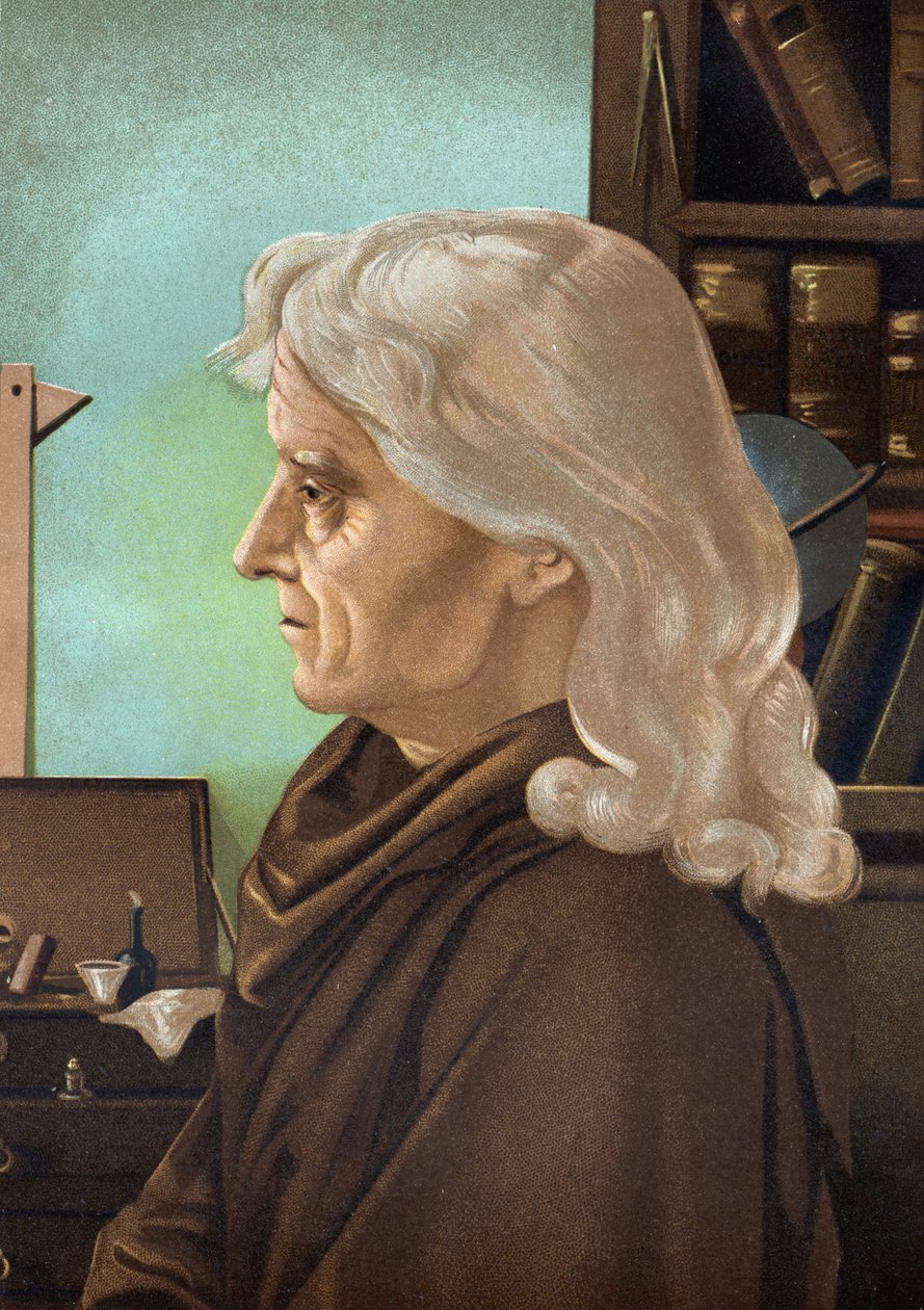 Ritratto di Joseph Jérôme Lefrançois de Lalande, astronomo francese (1732-1807). da "La Ciencia y sus Hombres" di Louis Figuier. Barcellona 1881 da Unknown artist