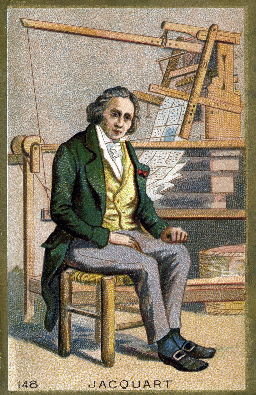 Ritratto di Joseph Marie Jacquard (1752-1834), meccanico francese inventore del telaio. Cromolitografia della fine del XIX secolo da Unknown artist