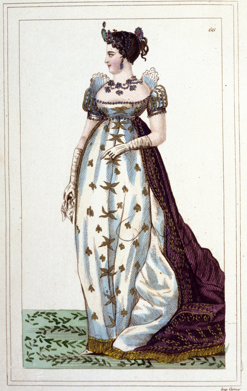 Ritratto di Giuseppina di Beauharnais Bonaparte (1763 - 1814), Imperatrice dei Francesi in costume imperiale, incisione del 1830 da Unknown artist