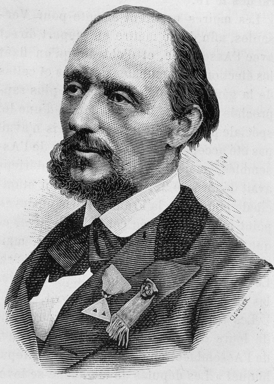 Ritratto di Jules Bergeret (1839 - 1905). Incisione della fine del XIX secolo in 