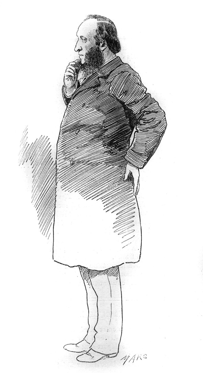 Ritratto di Jules Ferry (1832-1893), politico francese, Presidente del Consiglio dei Ministri. Incisione in "Le Monde Illustré" da Unknown artist