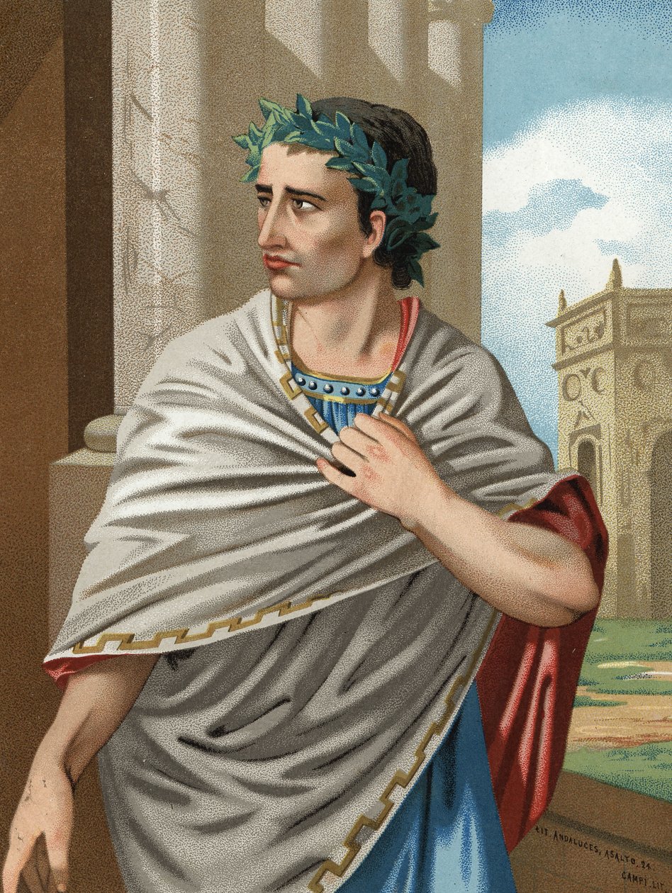 Ritratto di Giulio Cesare in latino Caius Julius Caesar, statista e generale romano (Roma, ca. 101 - 44 a.C.). Barcellona 1877 da Unknown artist