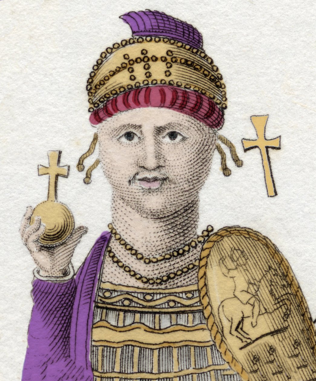 Ritratto di Giustiniano I (Il Grande) (Flavio Pietro Sabbazio Giustiniano). 482 - 565. Imperatore romano d