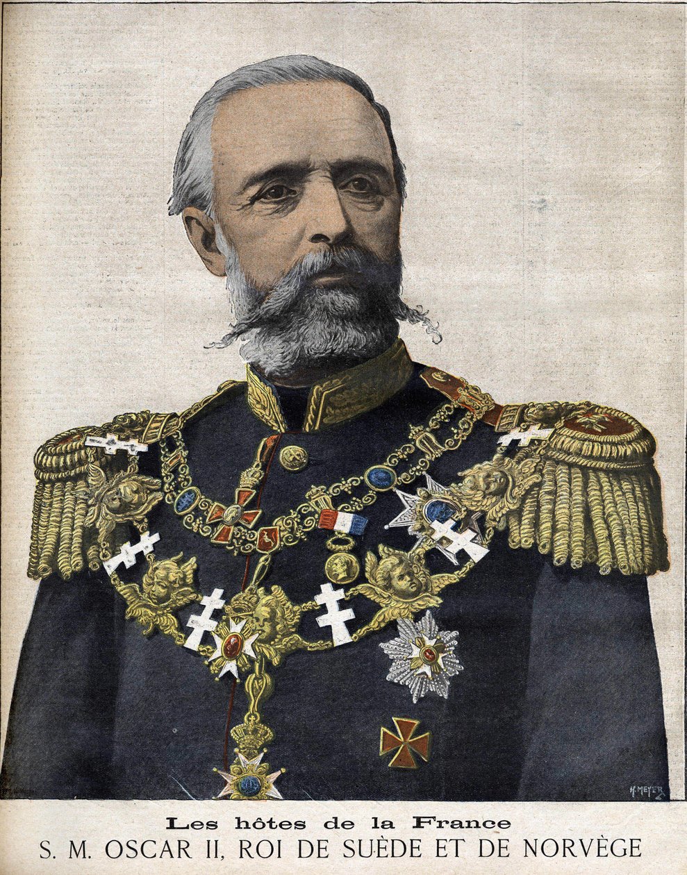 Ritratto del re Oscar II. Re di Svezia e Norvegia. 1829-1907 da Unknown artist