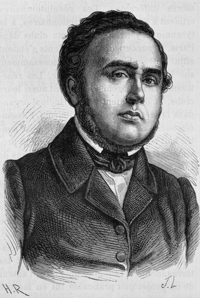 Ritratto di Ledru-Rollin (1807 - 1874). Incisione della fine del XIX secolo in "Histoire de France" di H. Martin. da Unknown artist