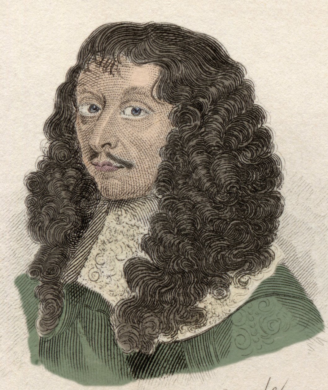 Ritratto di Luigi II di Borbone, Principe di Condé (Bourbon-Conde) (Gran Condé) o Duca di Enghien (1621-1686), generale francese. Incisione del 19° secolo da Unknown artist