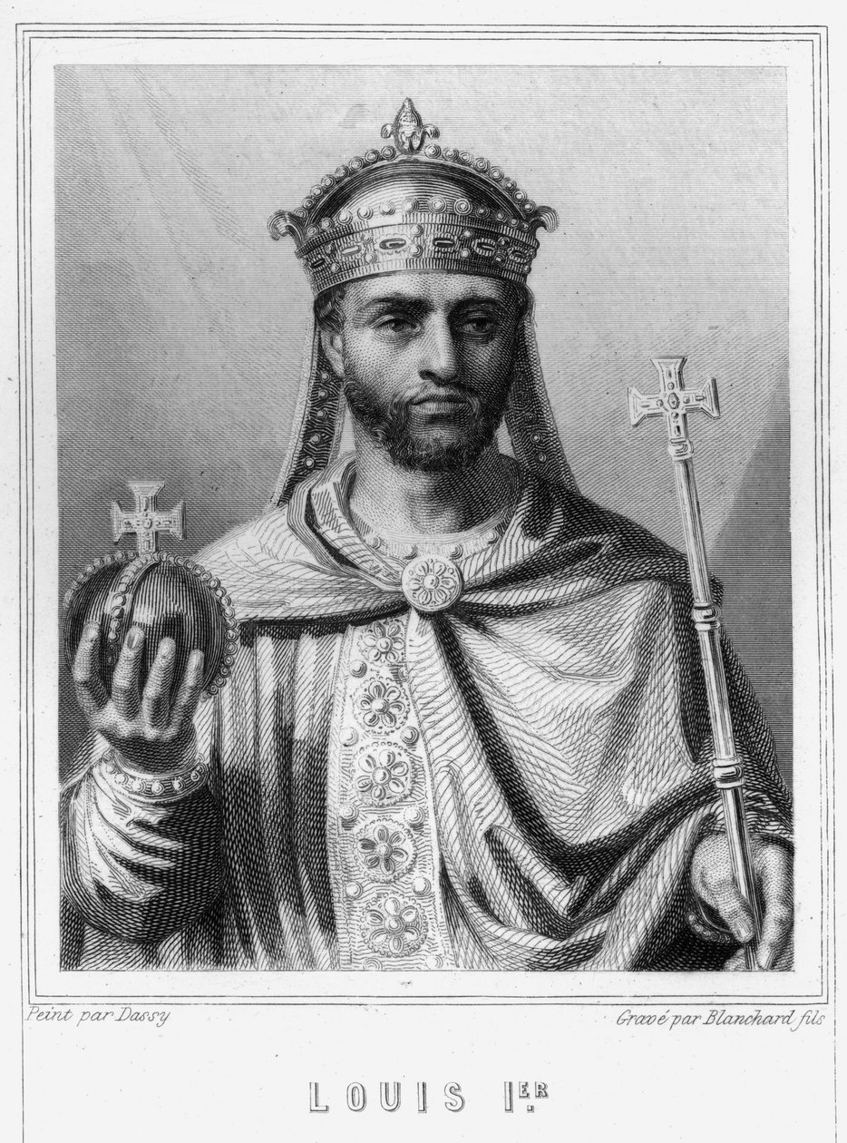 Ritratto di Luigi I il Pio o il Bonario (778 - 840), Imperatore dell