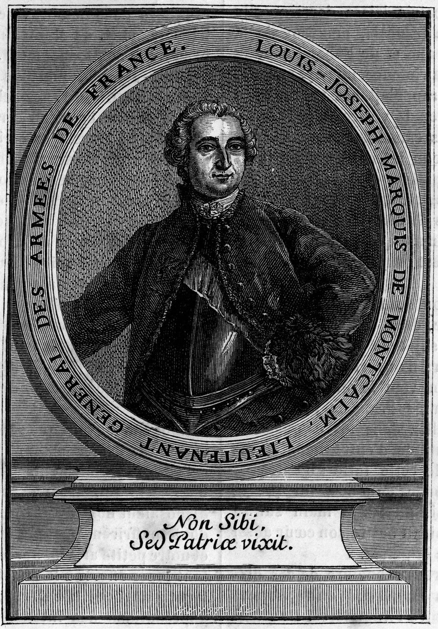Ritratto di Louis Joseph Marchese di Montcalm, luogotenente generale degli eserciti di Francia, famoso per la sua conquista del Quebec da Unknown artist