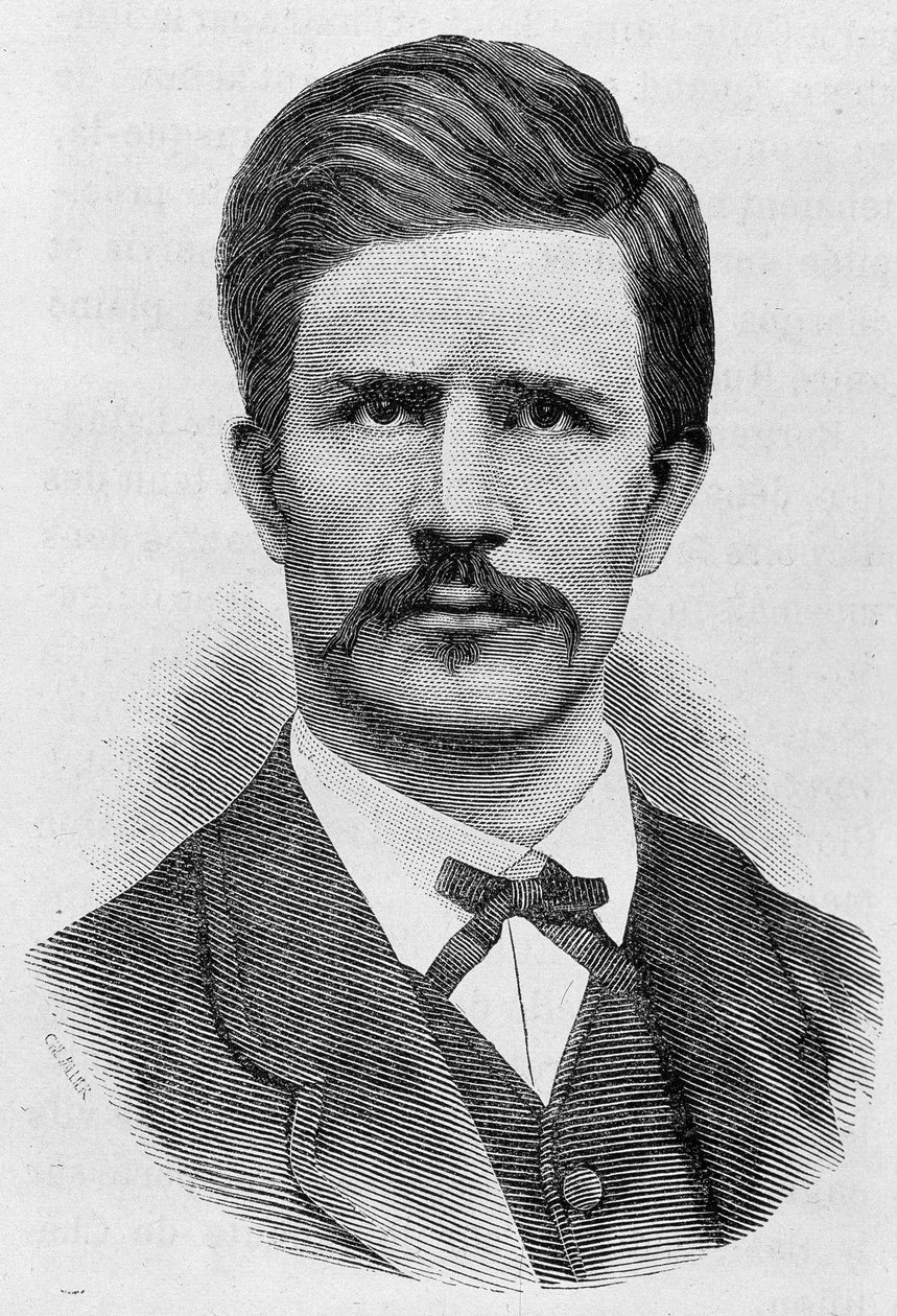 Ritratto di Louis Rossel (1844 - 1871). Incisione della fine del XIX secolo in 