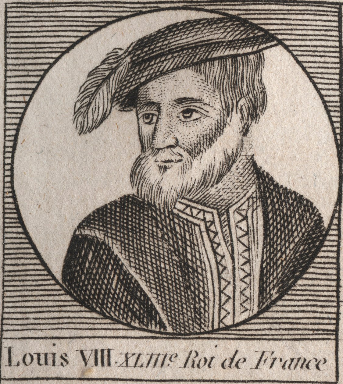 Ritratto di Luigi VIII (1187-1226) detto il Leone, re di Francia - Luigi VIII il Leone (1187-1226) Re di Francia dal 1223 al 1226 - incisione da 