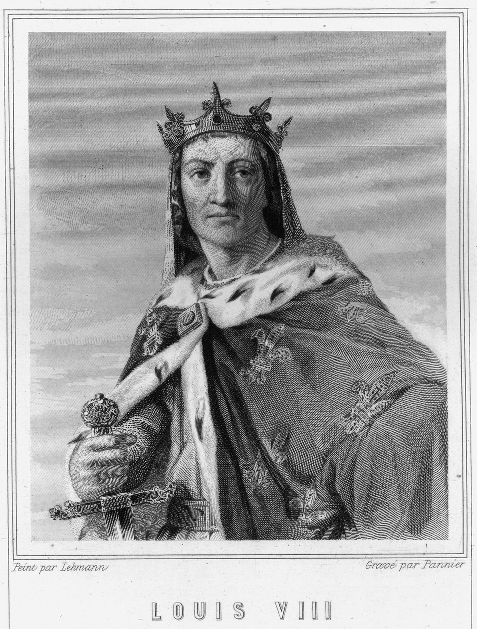 Ritratto di Luigi VIII (1187 - 1226), Re di Francia - in “Histoire des Français” di Lavallée, incisione da Unknown artist