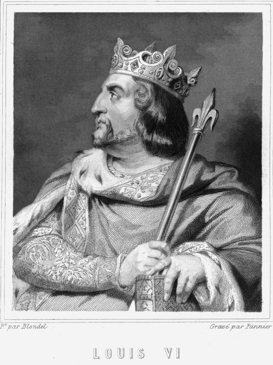 Ritratto di Luigi VI il Grosso (1081 - 1137), Re di Francia - in “Histoire des Français” di Lavallée, incisione da Unknown artist