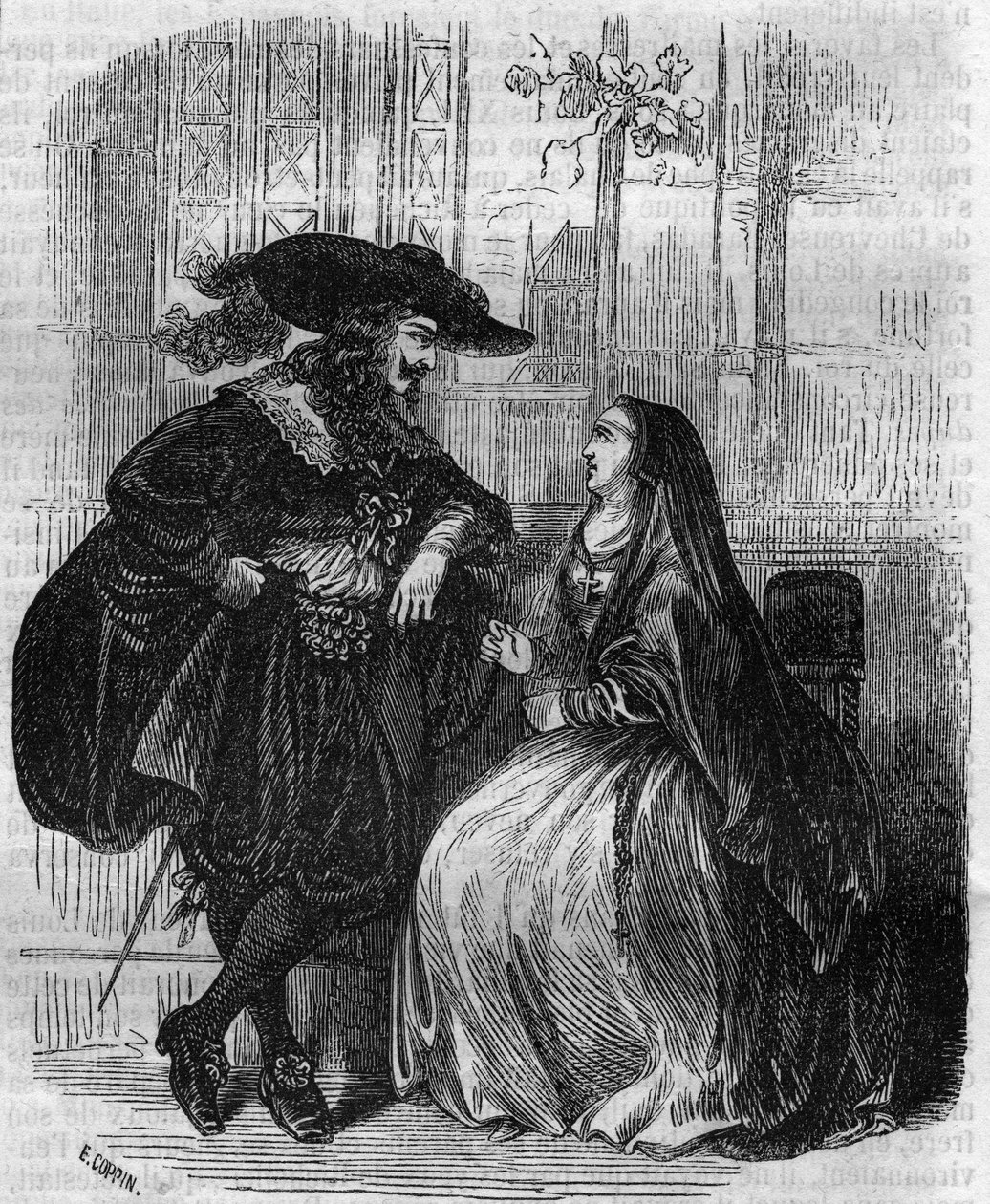 Ritratto di Luigi XIII (1601-1643) Re di Francia e Mademoiselle de Lafayette - Incisione del XIX secolo da Unknown artist