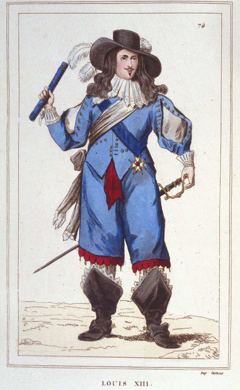 Ritratto di Luigi XIII (1601 - 1643), Re di Francia. Incisione del 1830 da Unknown artist