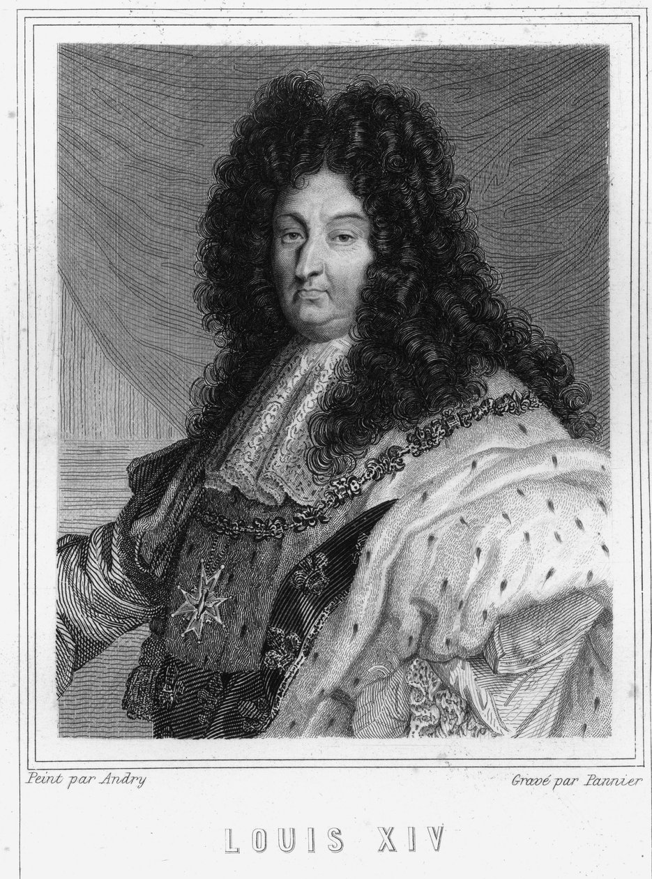 Ritratto di Luigi XIV (1638 - 1715), Re di Francia - in "Histoire des Français" di Lavallée, incisione, sd. da Unknown artist
