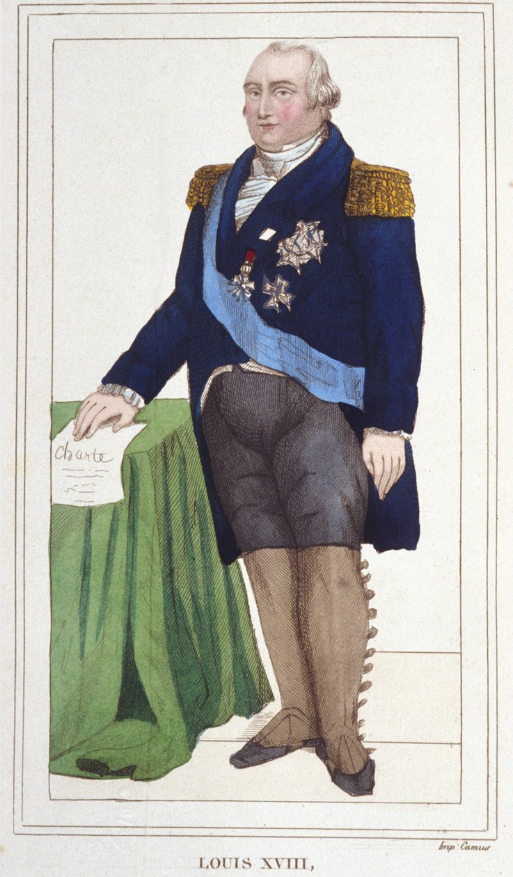 Ritratto di Luigi XVIII (1755 - 1824), Re di Francia incisione del 1830 da Unknown artist