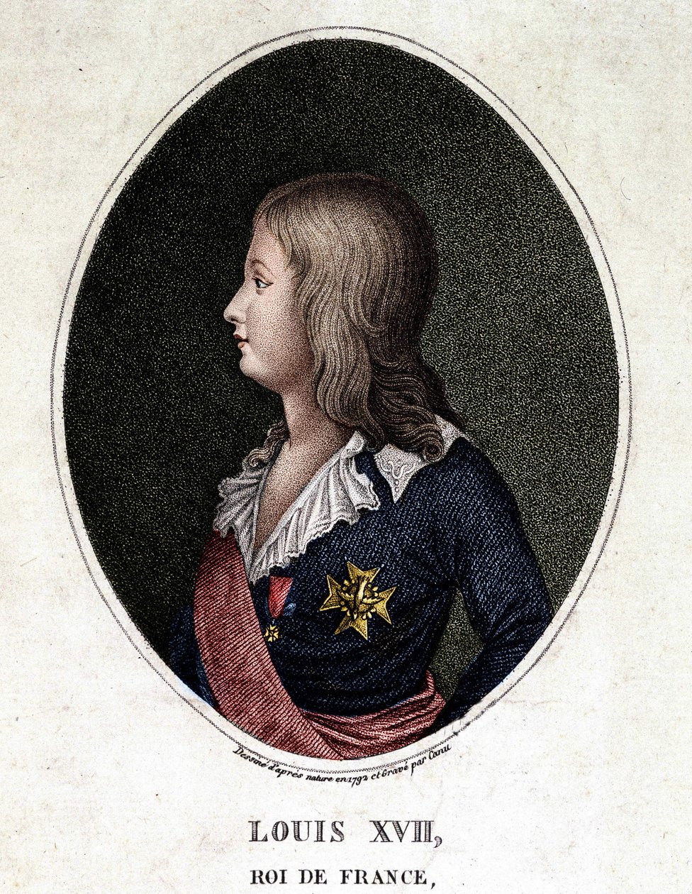 Ritratto di Luigi XVII, delfino di Francia (incisione del XIX secolo) da Unknown artist