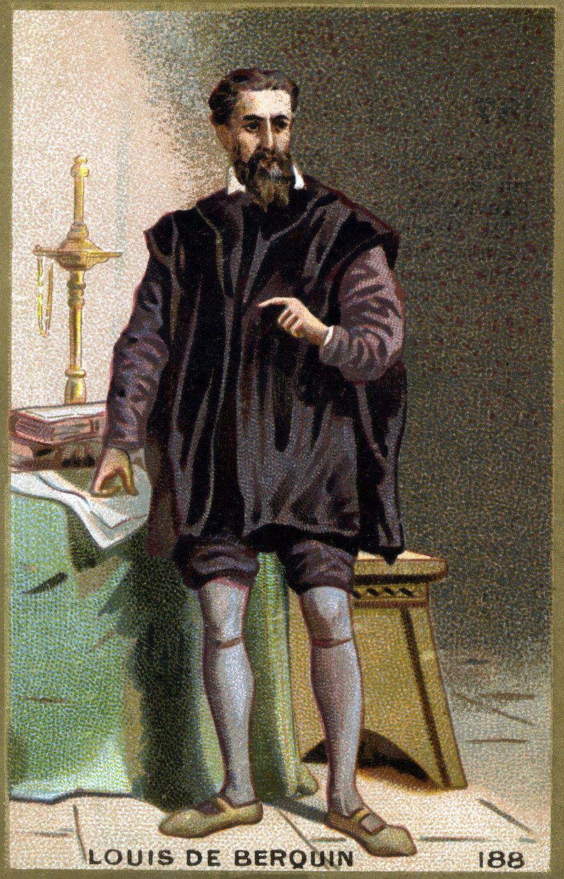 Ritratto di Louis de Berquin, cavaliere e umanista (cromolitografia del XIX secolo) da Unknown artist