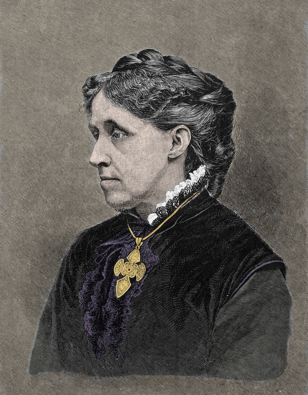 Ritratto di Louisa May Alcott (1832-1888), romanziera americana. Incisione a colori del XIX secolo da Unknown artist