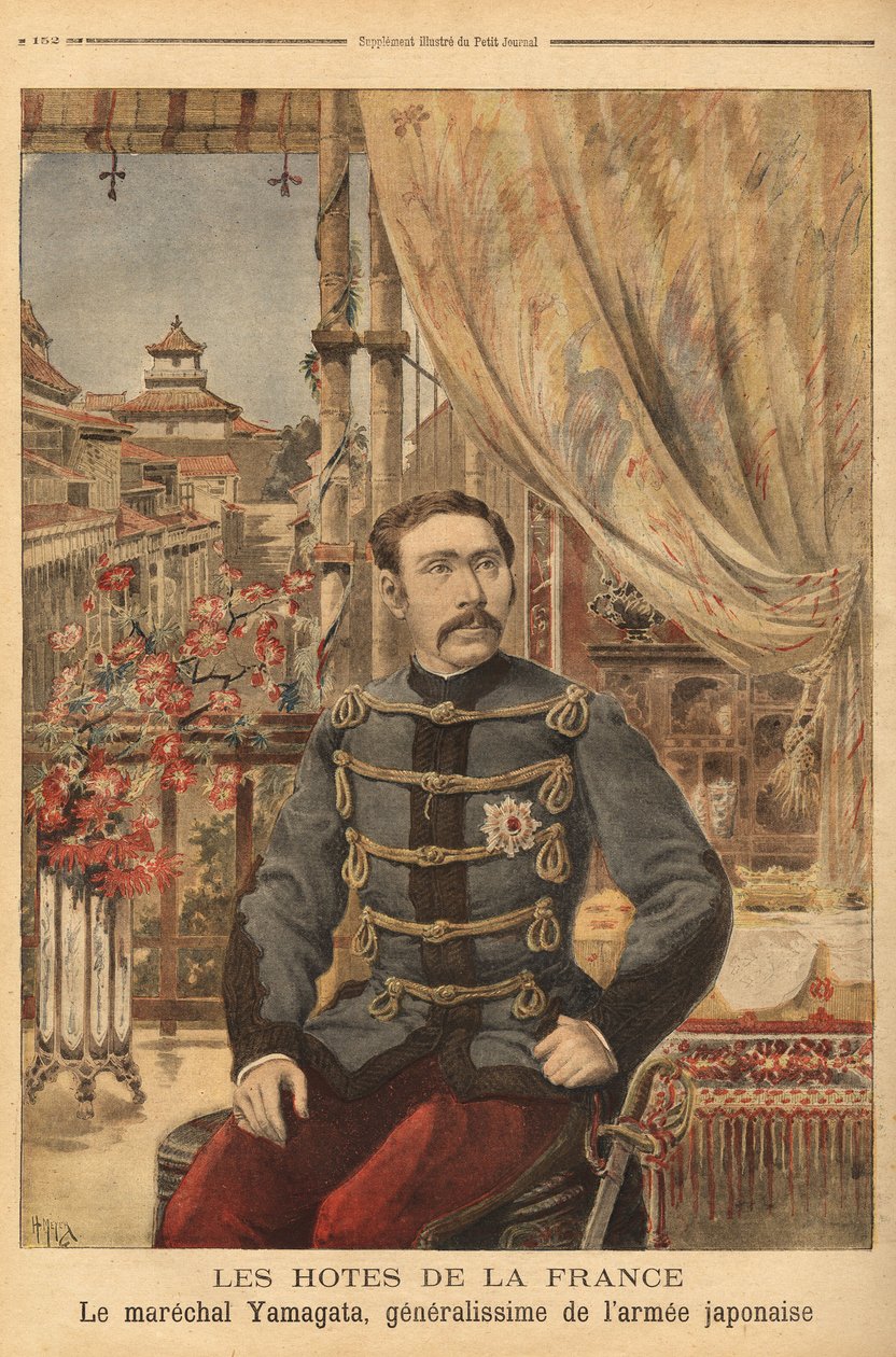 Ritratto del Maresciallo Yamagata Aritomo (1838-1922), soldato e politico giapponese. Incisione in "Le petit journal" 10/05/1896. Collezione Selva da Unknown artist