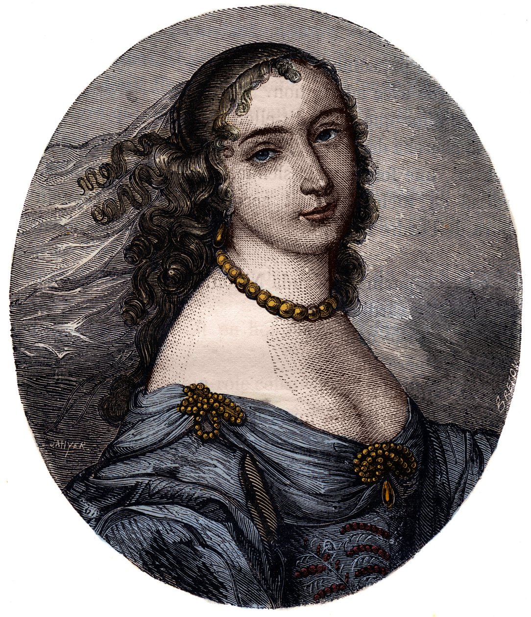 Ritratto di Marguerite Hessein, Madame de la Sabliere (1636-1693) salottiera francese. Incisione del XIX secolo. da Unknown artist