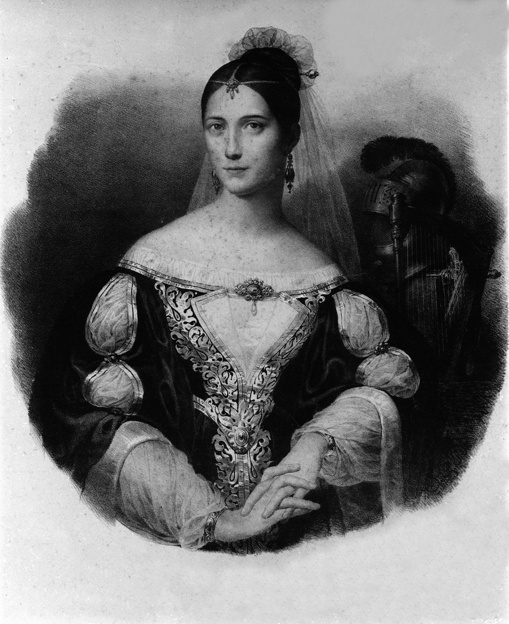 Ritratto di Maria Garcia conosciuta come la Malibran (1808-1836) cantante. da Unknown artist