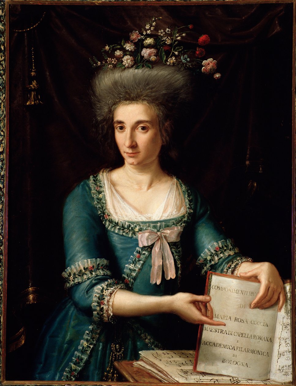 Ritratto di Maria Rosa Coccia (1759-1833) clavicembalista e compositrice italiana. Dipinto anonimo. 1800 ca. Bologna, civico museo bibliografico da Unknown artist